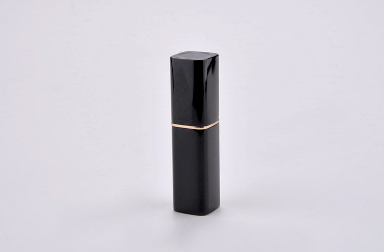 Black aluminum square lipstick tube