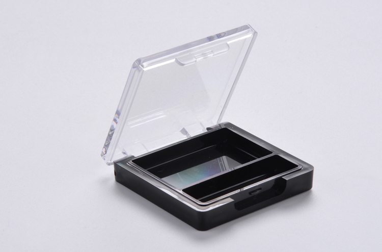 black empty plastic eye shadow case