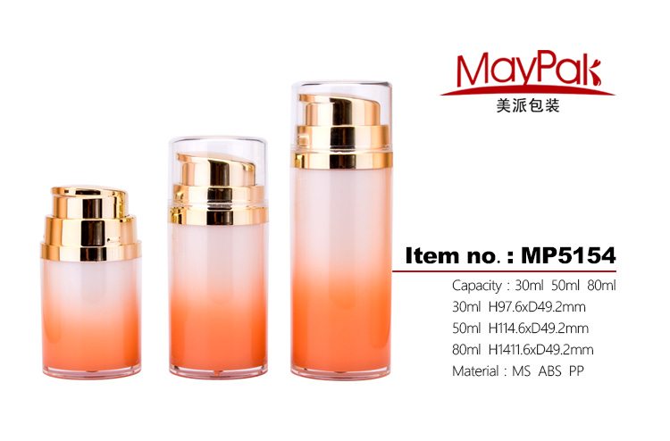 plastic cosmetic airless pump bottle