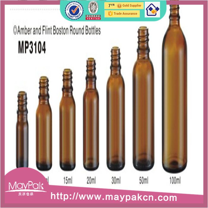 wholesale empty amber glass bottle