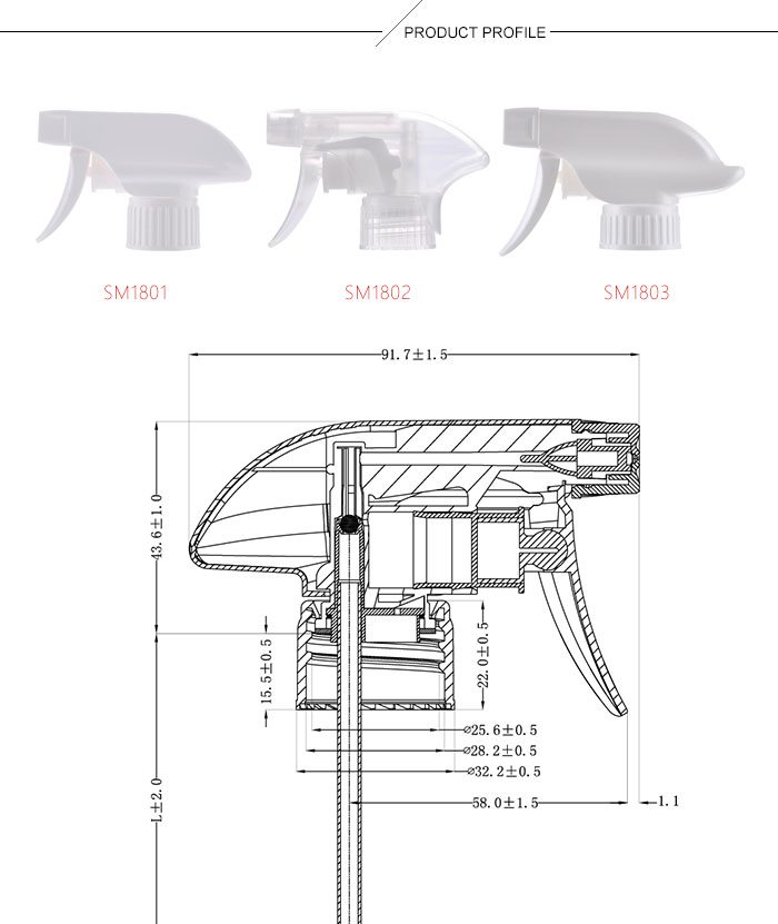 Colorful custom plastic trigger sprayer supplier