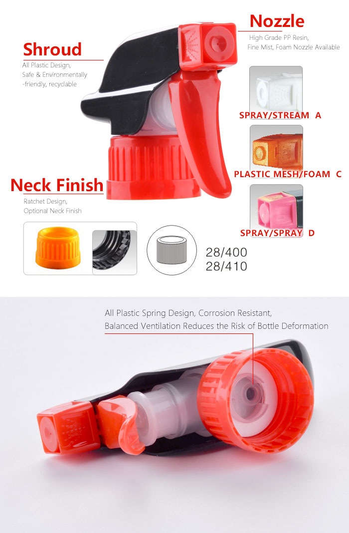 Colorful custom plastic trigger sprayer supplier