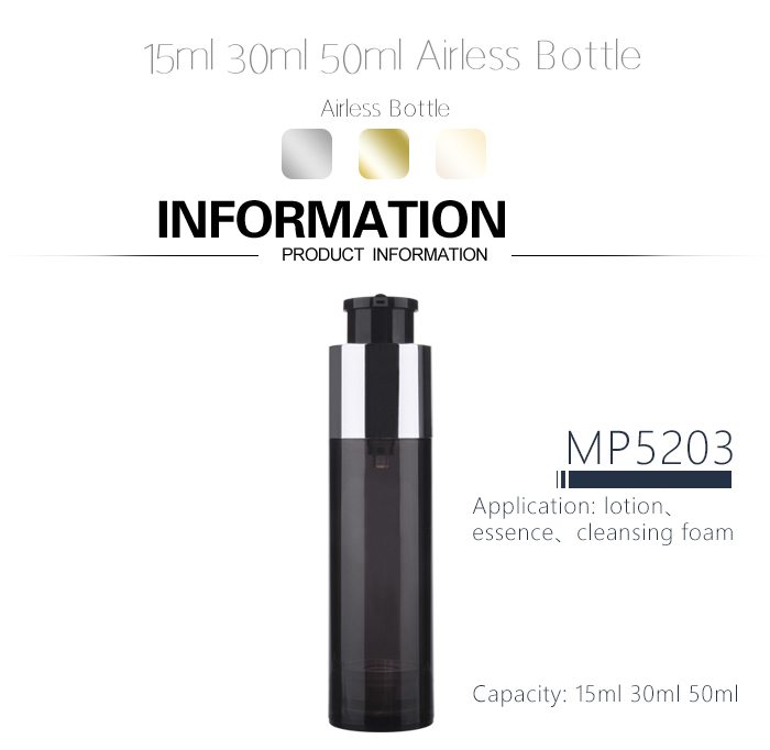 empty 15ml 30ml 50ml plastic airless bottle