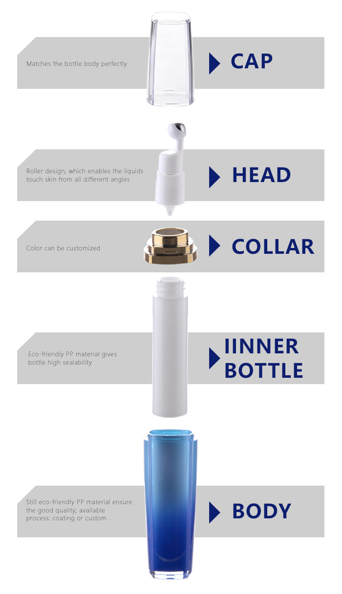 acrylic eye cream airless bottle factory