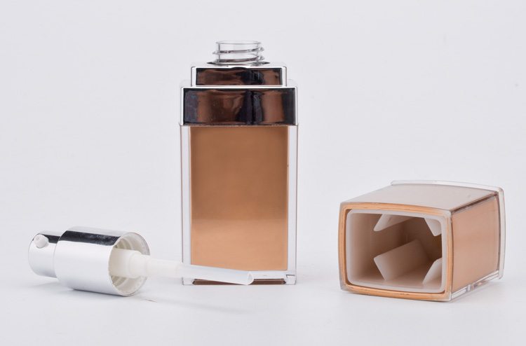 elegant square plastic lotion bottle