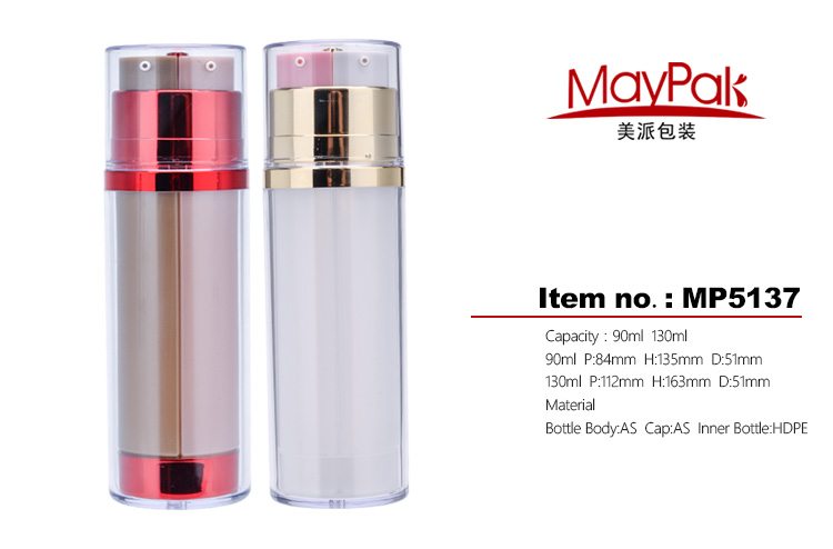 90ml double chamber cosmetic bottle