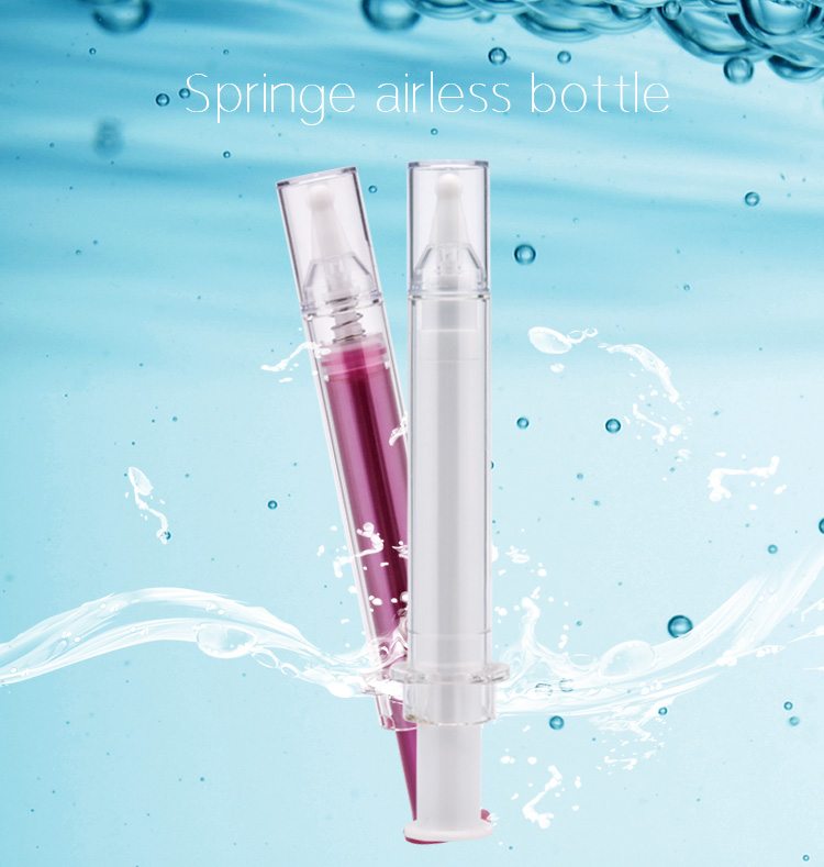 cosmetic springe airless bottle with cap