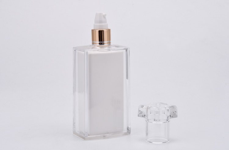 square unique shaped plastic lotion bottle