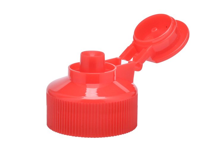 Red Ribbed plastic lid