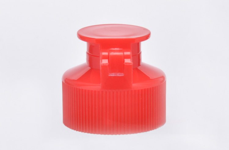 Red Ribbed plastic lid