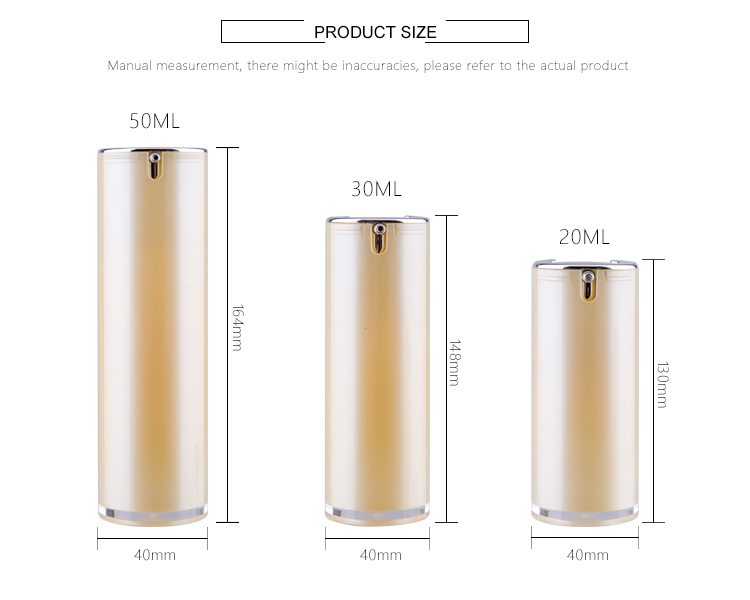 cosmetic plastic airless pump bottle