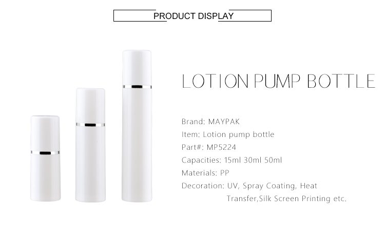 30ml 50ml white airless pump bottle