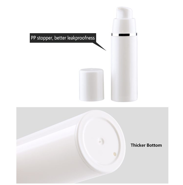 30ml 50ml white airless pump bottle