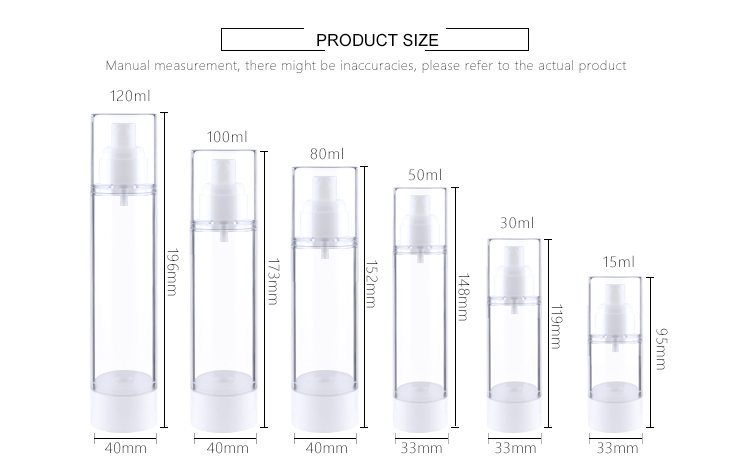 100ml 120ml cosmetic plastic airless bottle