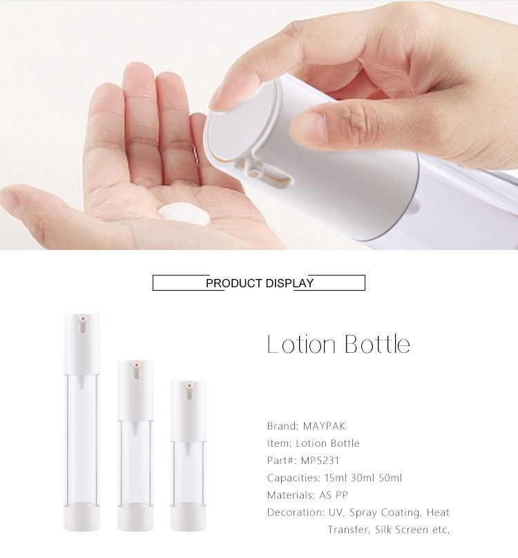 Empty Airless Plastic Body Lotion Bottle