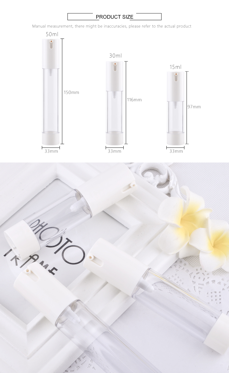 Empty Airless Plastic Body Lotion Bottle