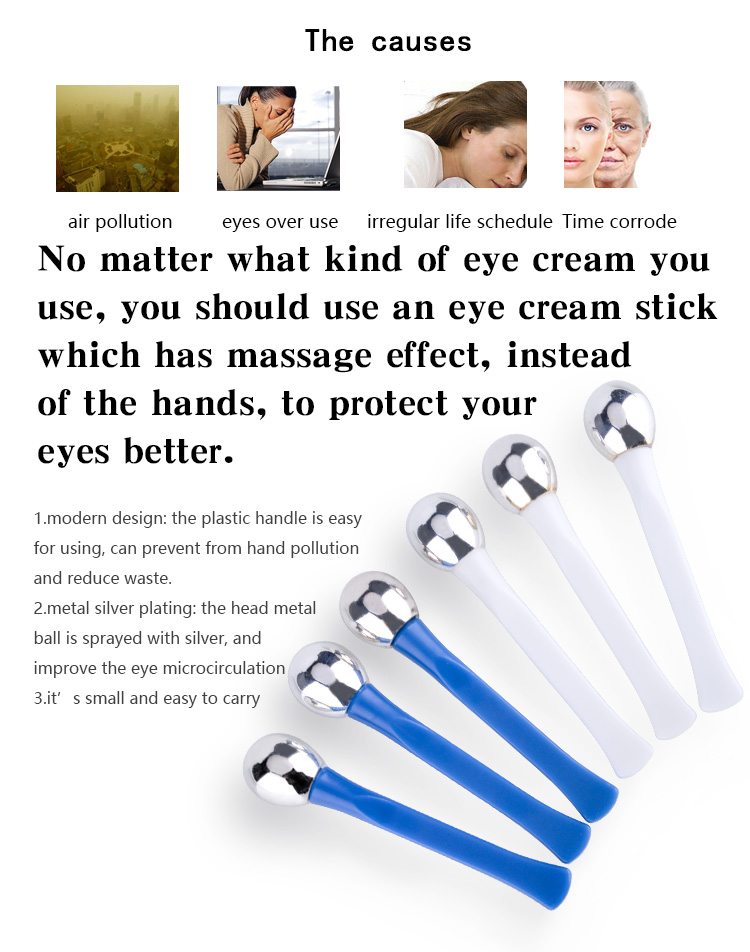 plastic handle metal head eye cream stick