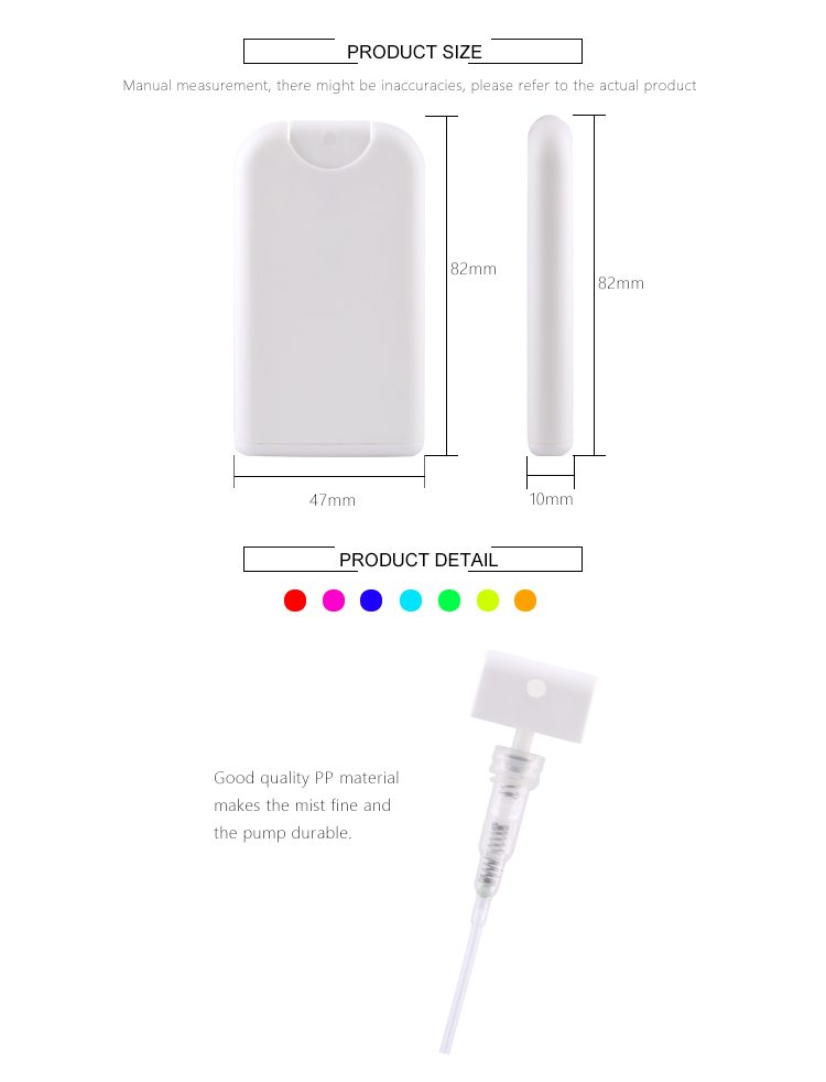 China the PP 15ml credit card spray bottle