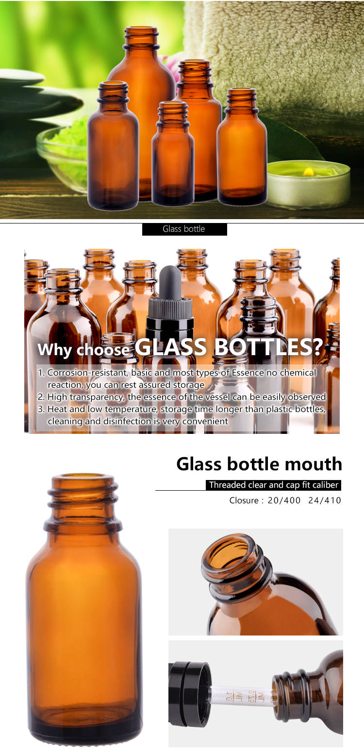 glass small essential oil bottle