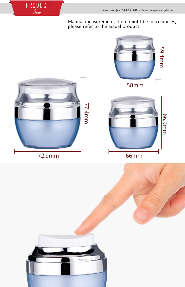 airless cream pump jar