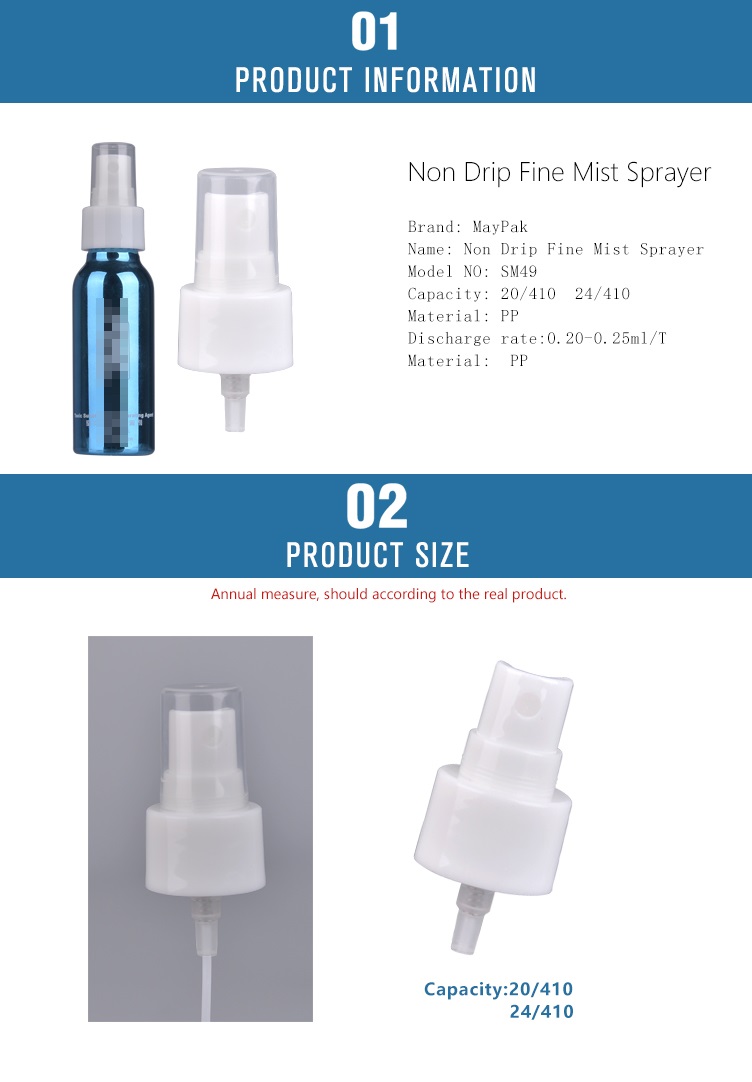 non drip 20/410 24/410 fine mist sprayer