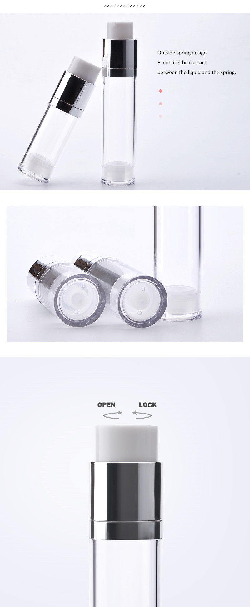 15ml 30ml 50ml serum airless bottle