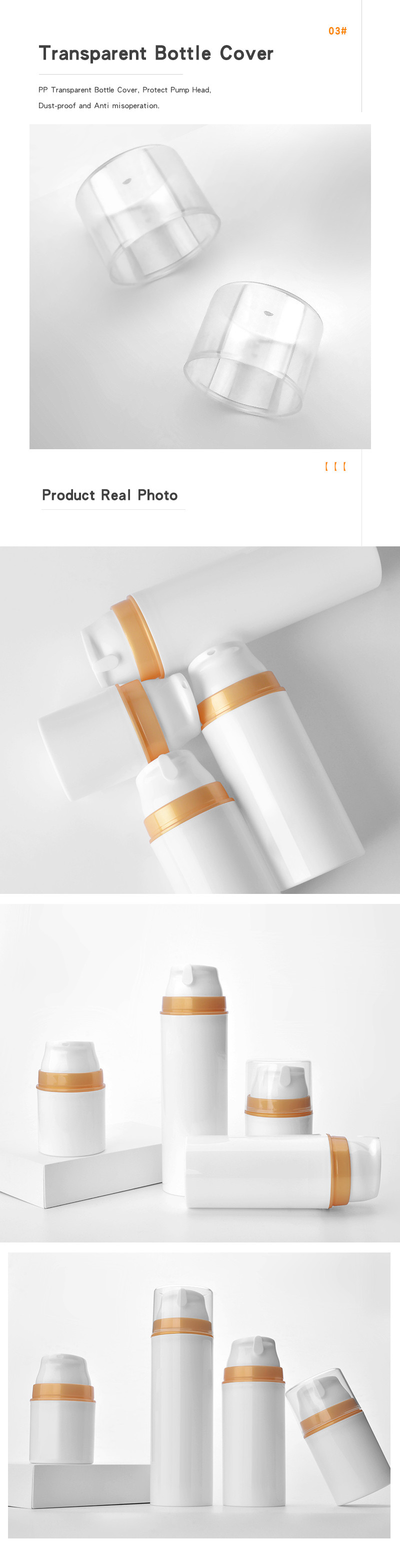 150ml white plastic airless bottle