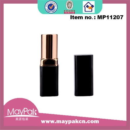 Black aluminum square lipstick tube