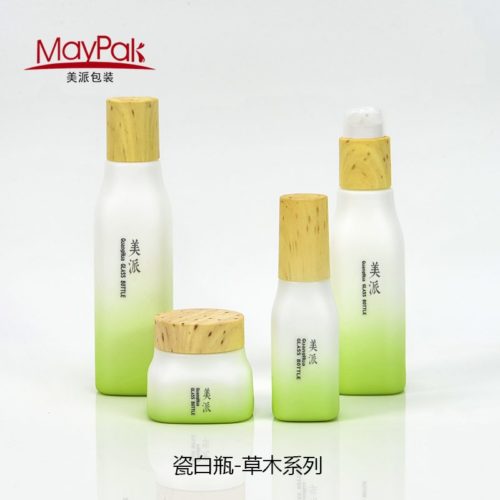 cosmetic empty opal glass bottle