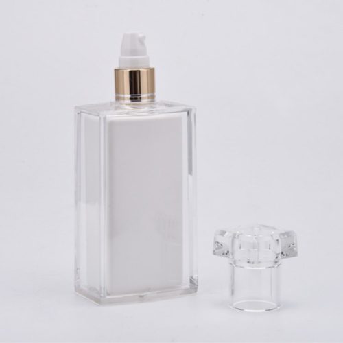 square unique shaped plastic lotion bottle