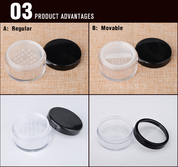 plastic cosmetic loose powder jar