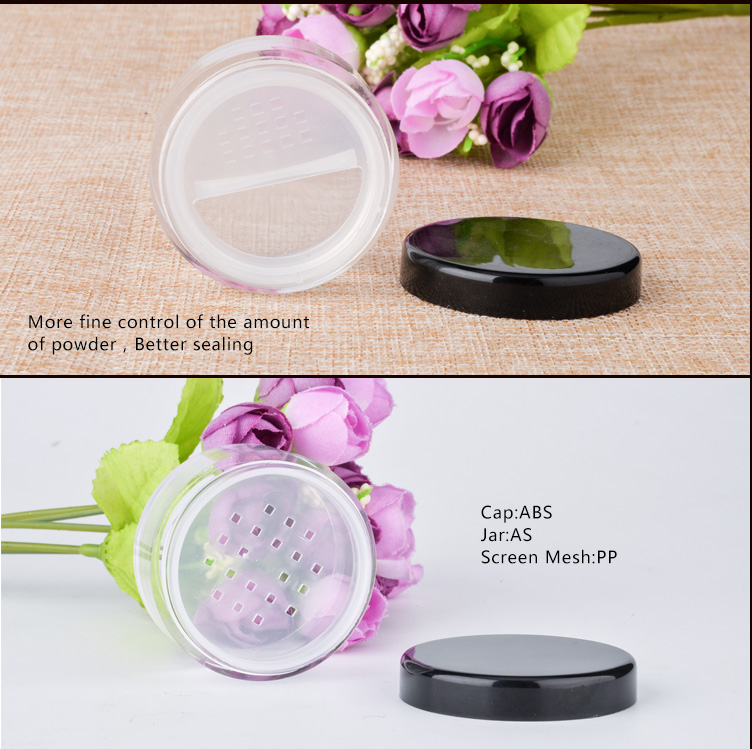 plastic cosmetic loose powder jar