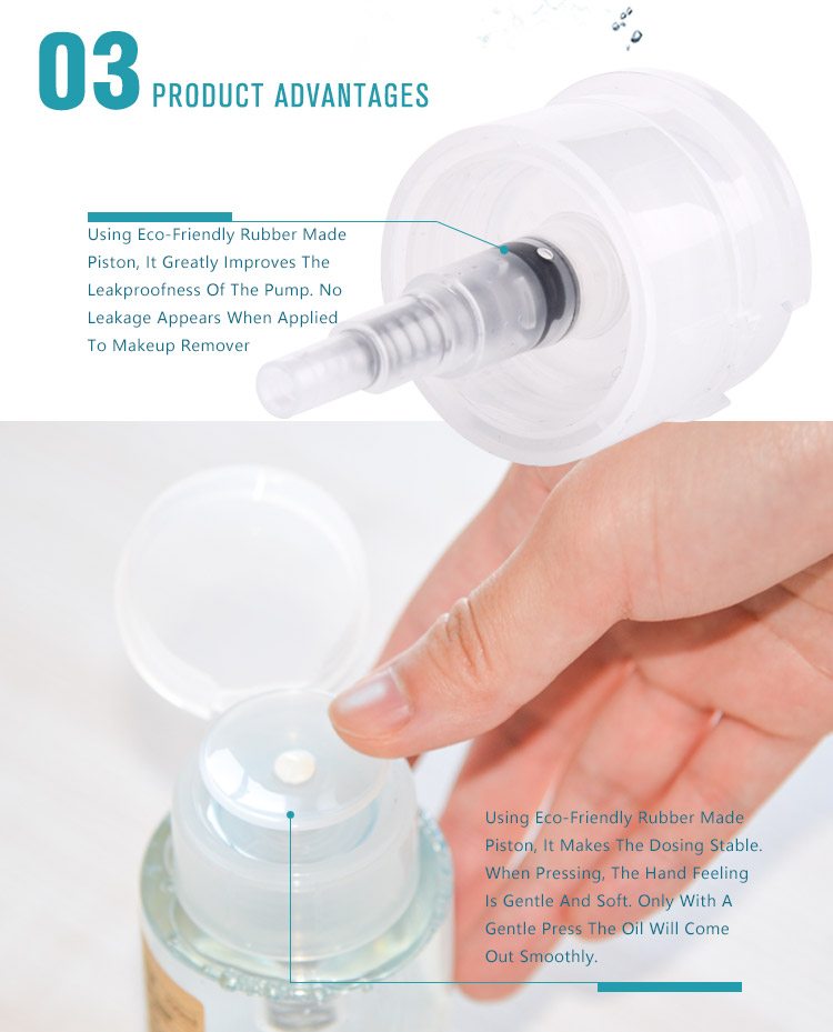 plastic makeup remover pump