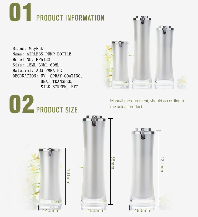 acrylic decorative lotion bottles silver cap