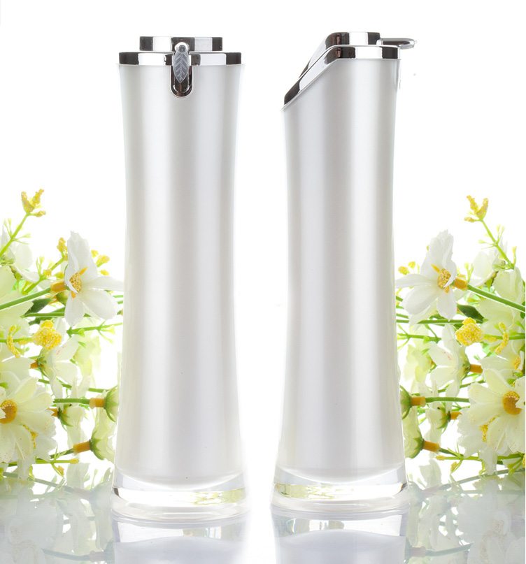 acrylic decorative lotion bottles silver cap