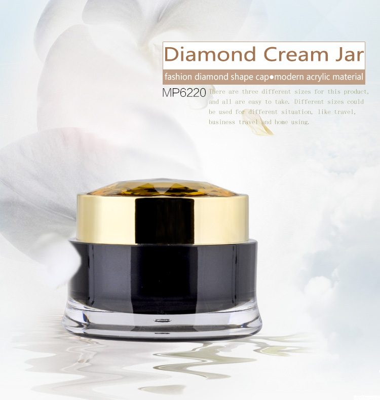 acrylic diamond cream jar