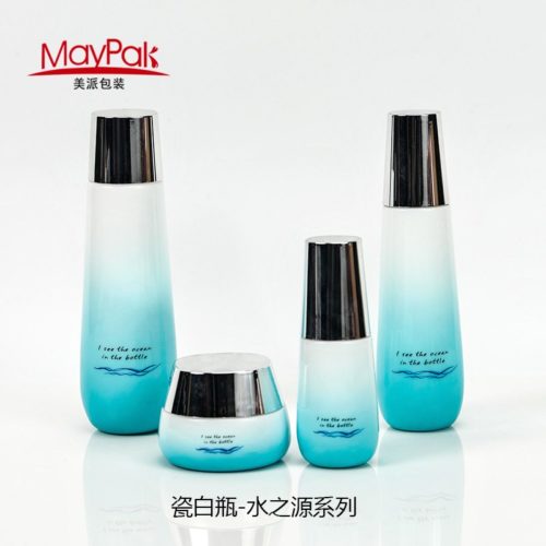 cosmetic empty opal glass bottle
