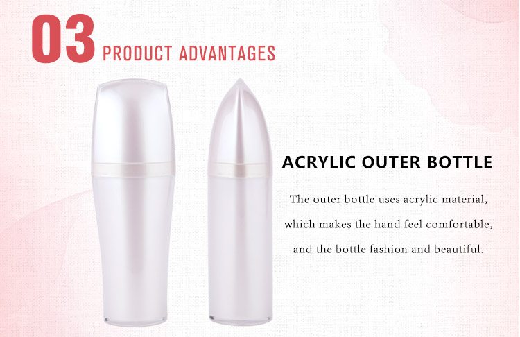 pink acrylic torch airless bottles 