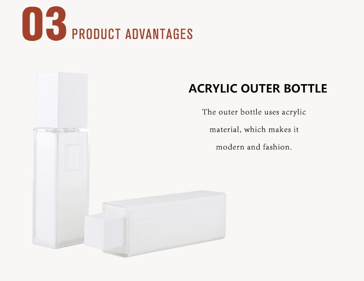 acrylic white square lotion bottles