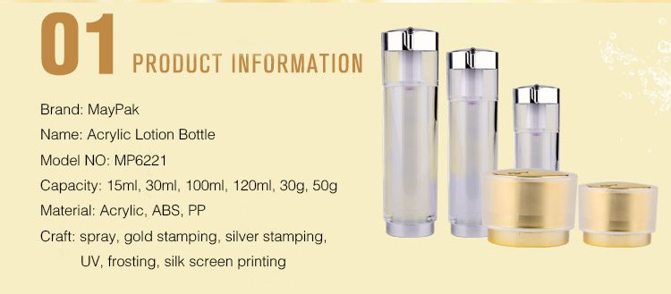 acrylic transparent frosting lotion bottles