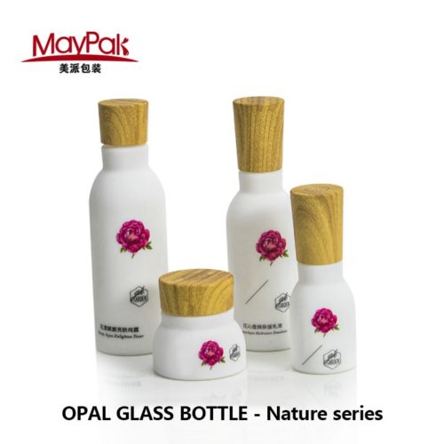 wholesale cosmetic empty opal glass bottle