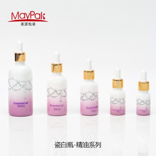 white opal glass bottle with dropper