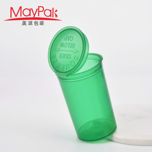 empty plastic pop top vial
