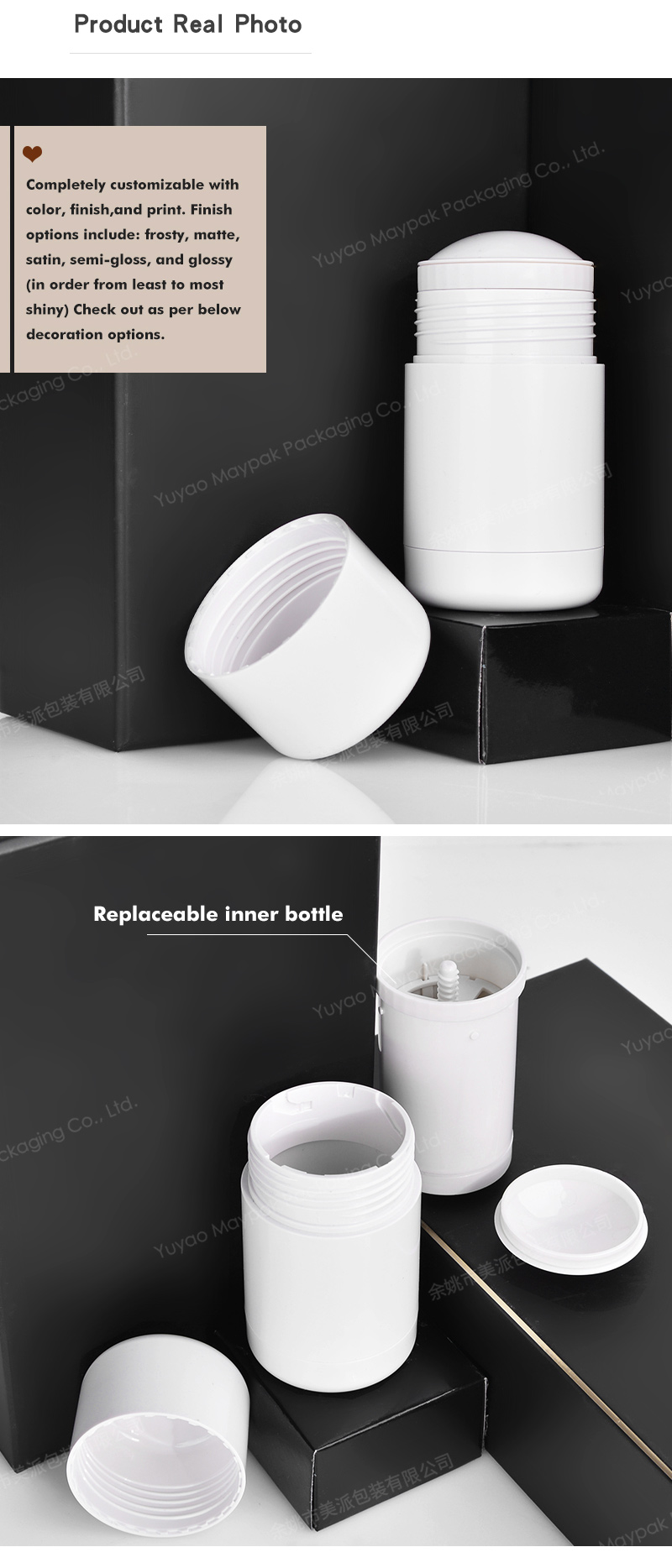 Refillable Deodorant Stick Container