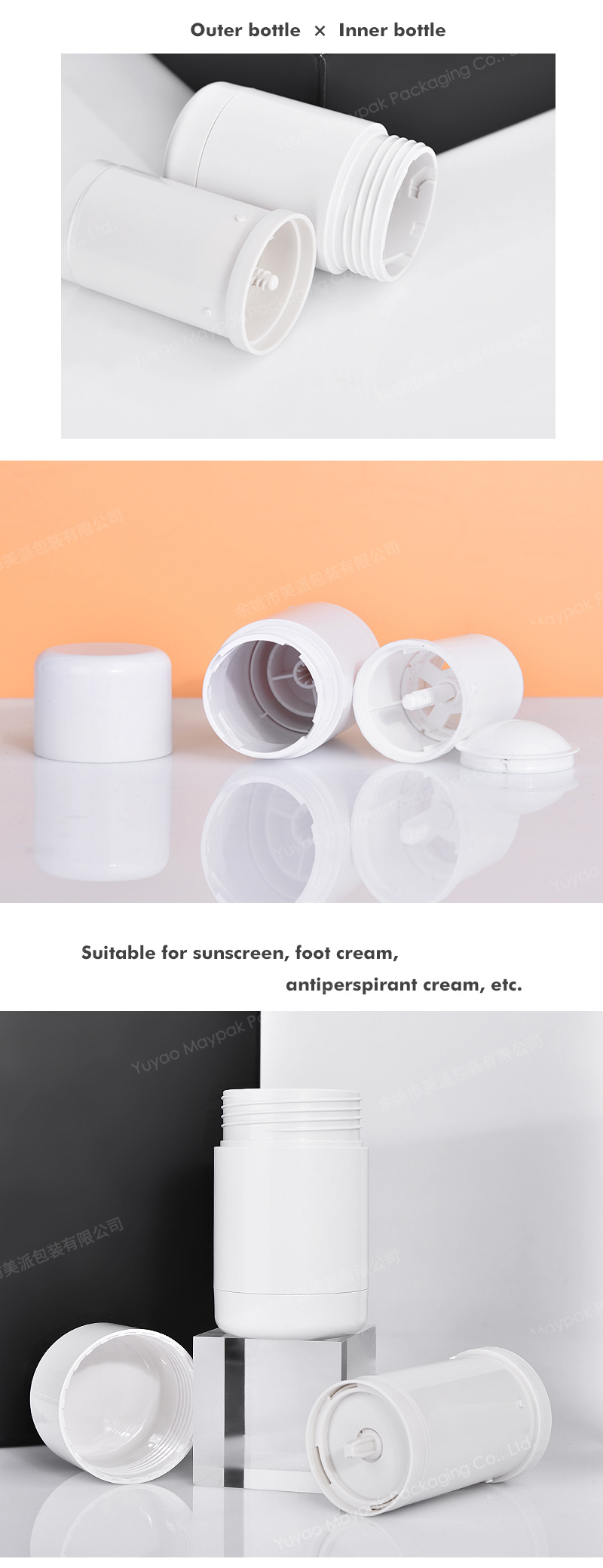 Refillable Deodorant Stick Container